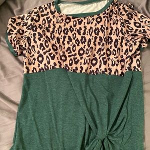 Cheetah and green shirt